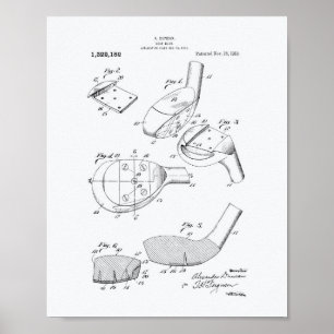 Patent-Kunst des Golfclub-1919 - Weißbuch Poster
