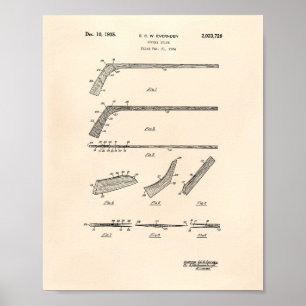 Patent-Kunst des Hockey-Stock-1935 - altes Peper Poster