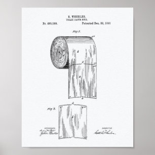 Patent-Kunst des Toilettenpapier-Rollen1891 - Poster