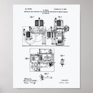 Patent-Kunst Nikola Teslas 1898 - Weißbuch Poster