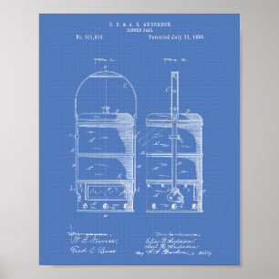 Patent-Kunst-Plan des Abendessen-Eimer-1893 Poster