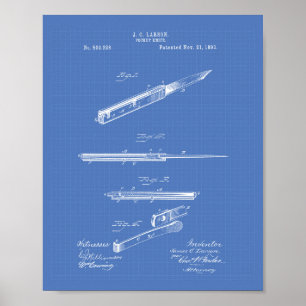 Patent-Kunst-Plan des Taschen-Messer-1893 Poster
