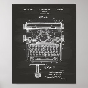 Patent-Kunst-Tafel der Schreibmaschinen-1941 Poster