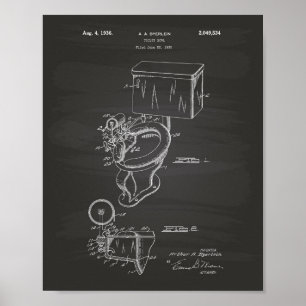 Patent-Kunst-Tafel der Toiletten-Schüssel-1936 Poster