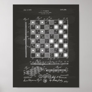 Patent-Kunst-Tafel des Schach-Brett-1923 Poster