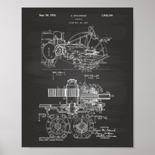 Patent-Kunst-Tafel des Traktor-1932 Poster