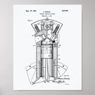 Patent-Kunst-Weißbuch Compustion Motor-1927 Poster