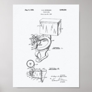 Patent-Kunst-Weißbuch der Toiletten-Schüssel-1936 Poster