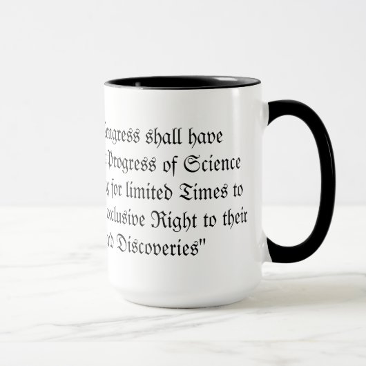 Patent und Copyright-Klausel (US-Konstitution) Tasse (Rechts)