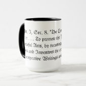 Patent und Copyright-Klausel (US-Konstitution) Tasse (Vorderseite Links)