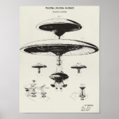 Patent Wall Art UFO Poster Spacecraft Art Vintage  (Vorne)