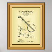 Patent Zeichnend ~ Wallace B. Wood ~ Wood Banjo ~ Poster (Vorne)