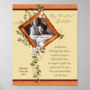 Patentante 8x10 Lily Rahmen personalisierter Druck Poster