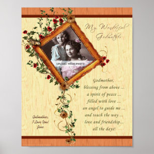 Patentante 8x10 Rosenrahmen personalisierter Druck Poster