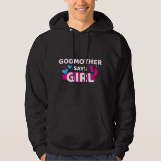 Patentante bei Geschlechterenthüllung sagt Mädchen Hoodie