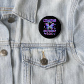 Patentante des Geburtstagsmädchens Schmetterlingsf Button (Beispiel)