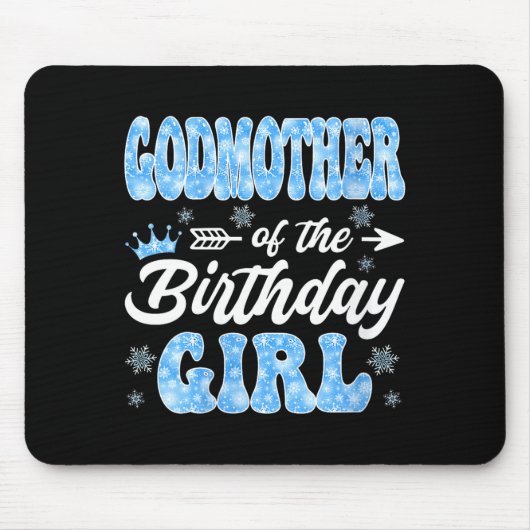 Patentante des Geburtstagsmädchens Schneeflocken Mousepad (Vorne)