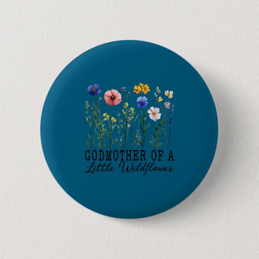 Patentante des kleinen Wildblumen-Babys zum Geburt Button (Vorderseite)