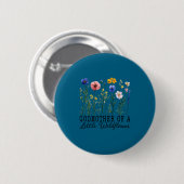 Patentante des kleinen Wildblumen-Babys zum Geburt Button (Vorne & Hinten)