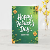 Patentante Patrick Tag Green Card Karte (Gelbe Blume)