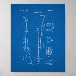 Patente für automatische Gewehre - Blueprint Poster
