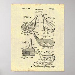 Patentillustration für einen Golfschläger aus den Poster