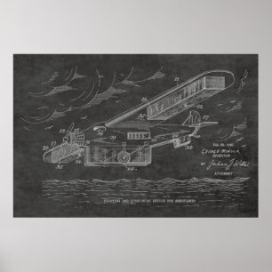 Patentkunstzeichnung für ein sicheres Flugzeug von Poster