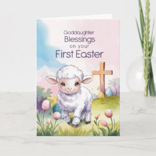 Patentochter Baby's erstes Ostern religiöses Lamm Karte