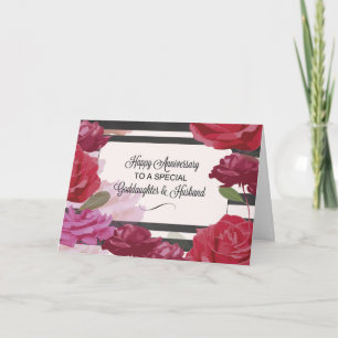 Patentochter & Ehemann Hochzeitstag Rose Karte