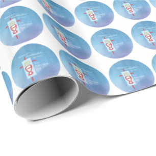 Patentochter, Erste heilige Kommunion, Türkis Geschenkpapier
