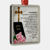 Patenttochter-Gedicht - Bibel-u. Blumen-Entwurf Ornament Aus Metall (Rechts)