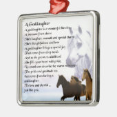 Patenttochter-Gedicht - Pferdeentwurf Silbernes Ornament (Links)