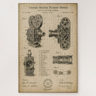 Patentzeichnung einer Vintage-Kamera Puzzle