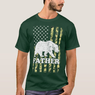 Pater Bear Camping Wandern Camouflage USA T-Shirt