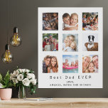 Pater Best Papa Foto Collage Künstlicher Leinwanddruck<br><div class="desc">Machen Sie Ihr eigenes Foto als Geschenk für Ihren Vater. Verwenden Sie vier, neun Ihrer Lieblings-Fotos von Ihrem Vater, seine Kinder, Familie, Freunde oder Haustier! Mit dem Text: Bester Vater je. Personalisieren Sie Ihre Namen und fügen Sie sie hinzu. Weißer Hintergrund, schwarzer Text. Perfekt als Geburtstag, Weihnachten oder Vatertag Geschenk....</div>