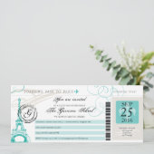 Pater Daughter Dance Paris Boarding Pass Einladung (Stehend Vorderseite)