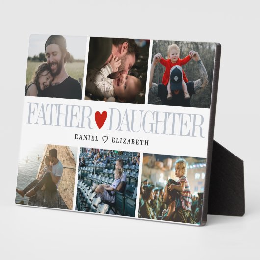 Pater Daughter Heart Foto Grid Collage Fotoplatte (Seite)