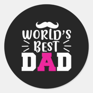 Pater Gift World's Best Vater Runder Aufkleber
