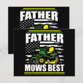Pater Mows Best Funny Lawn Mower American Flag Fla (Vorne/Hinten)