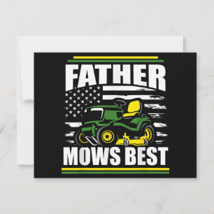 Pater Mows Best Funny Lawn Mower American Flag Fla Feiertagskarte