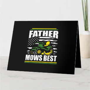 Pater Mows Best Funny Lawn Mower American Flag Fla Karte