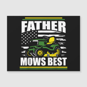 Pater Mows Best Funny Lawn Mower American Flag Fla Magnetkarte