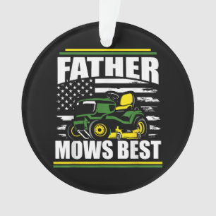 Pater Mows Best Funny Lawn Mower American Flag Fla Ornament