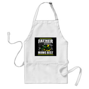 Pater Mows Best Funny Lawn Mower American Flag Fla Schürze