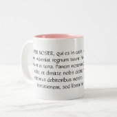 Pater Noster oder das unser Vatergebet im Latein Zweifarbige Tasse (Vorderseite Links)