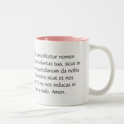 Pater Noster oder das unser Vatergebet im Latein Zweifarbige Tasse (Rechts)