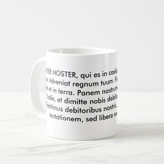 PATER NOSTER oder der unser Vater Kaffeetasse (Vorderseite Links)
