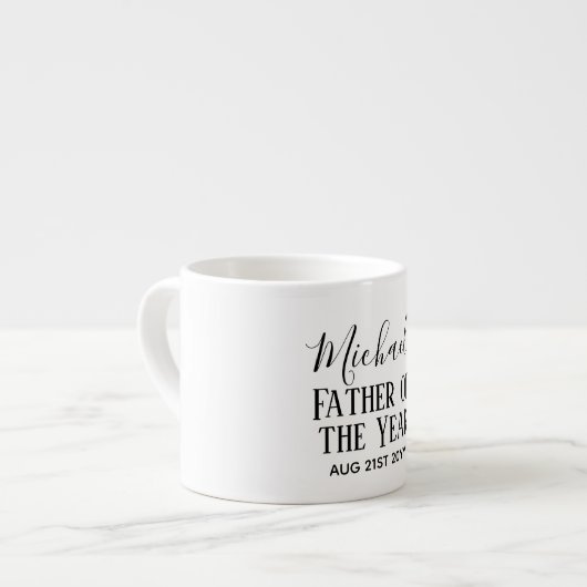 Pater of the YEAR VATER Husband Man CUSTOPM TEXT Espressotasse (Vorderseite Links)