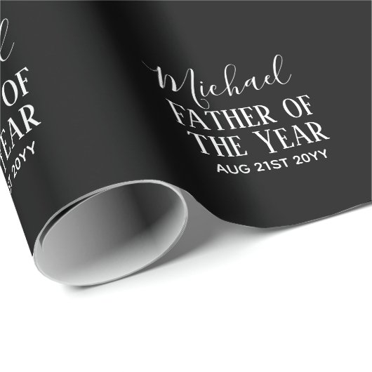 Pater of the YEAR VATER Husband Man CUSTOPM TEXT Geschenkpapier (Rolleneckpunkt)