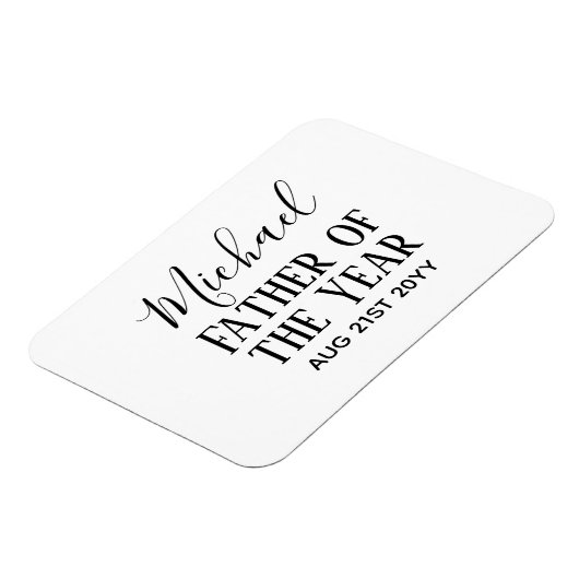 Pater of the YEAR VATER Husband Man CUSTOPM TEXT Magnet (Linke Seite)